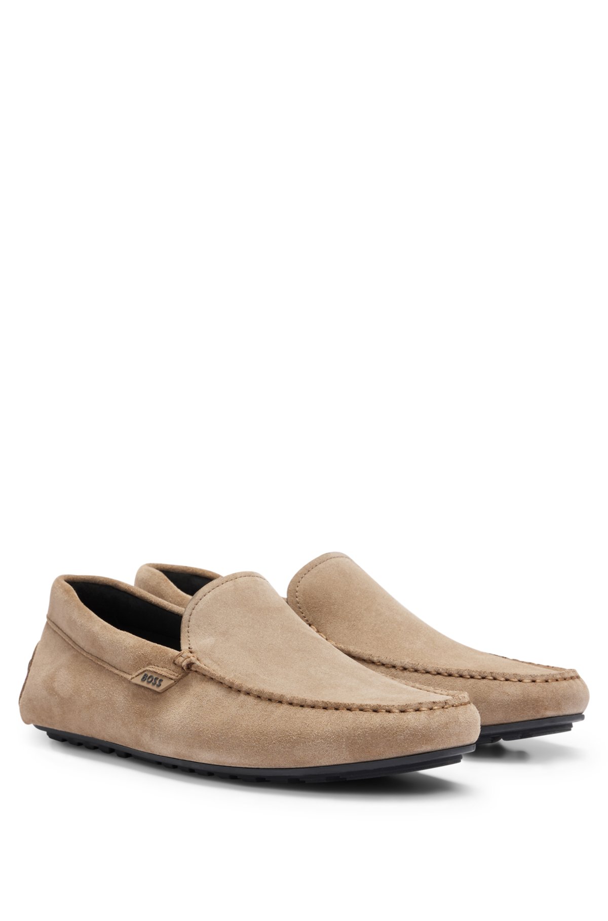 BOSS - Suede moccasins with logo details