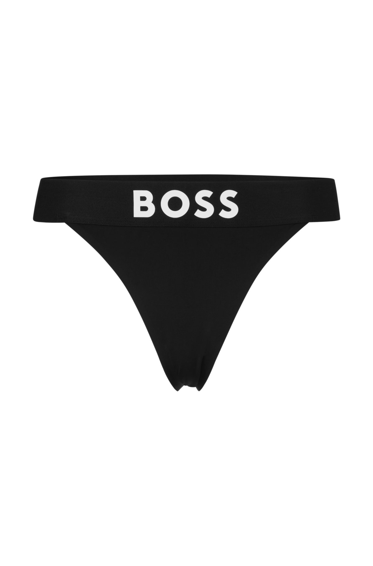 BOSS - Stretch-jersey bodysuit with detachable logo straps