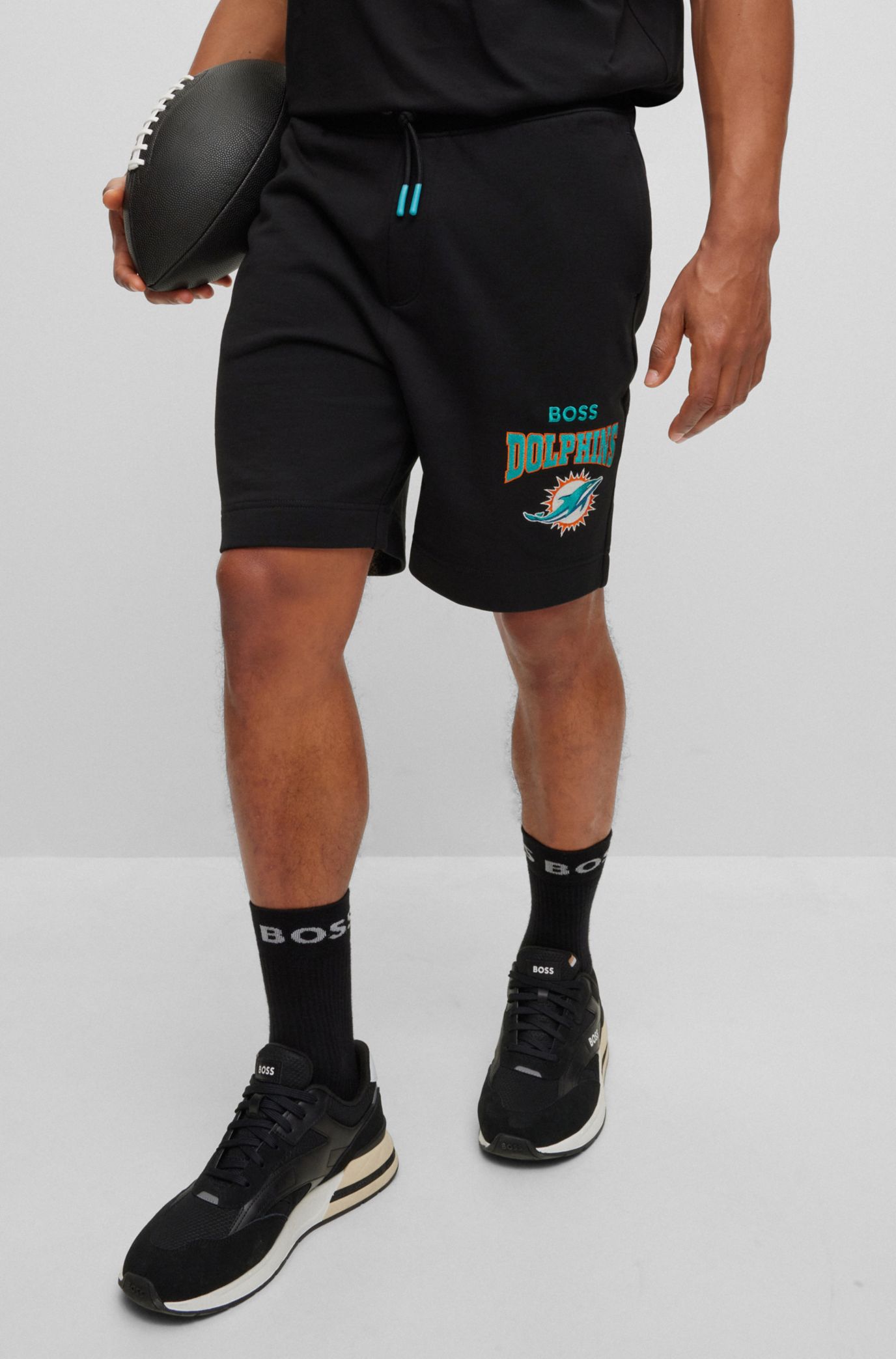 BOSS BOSS x NFL cotton terry shorts with collaborative branding