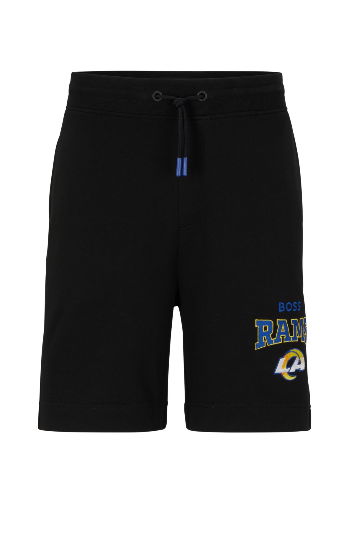 BOSS x NFL cotton-terry shorts with collaborative branding, Rams