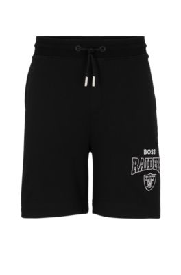 Hugo Boss Boss X Nfl Cotton-terry Shorts With Collaborative Branding In Raiders