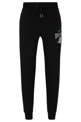 Hugo Boss Boss X Nfl Cotton-terry Tracksuit Bottoms With Collaborative Branding In Dolphins