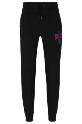 Shop Hugo Boss Boss X Nfl Cotton-terry Tracksuit Bottoms With Collaborative Branding In Giants