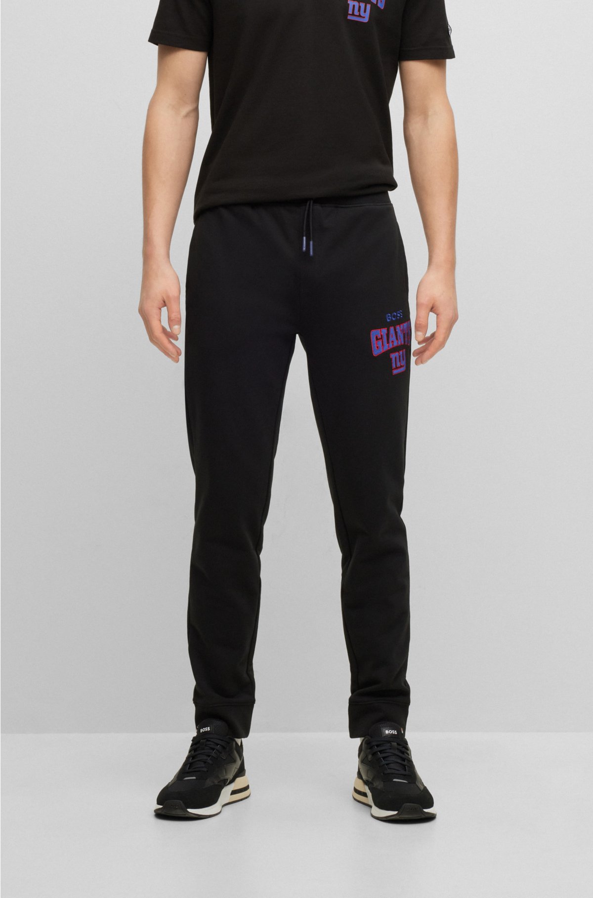 BOSS x NFL cotton-terry tracksuit bottoms with collaborative branding, Giants