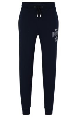 Shop Hugo Boss Boss X Nfl Cotton-terry Tracksuit Bottoms With Collaborative Branding In Cowboys