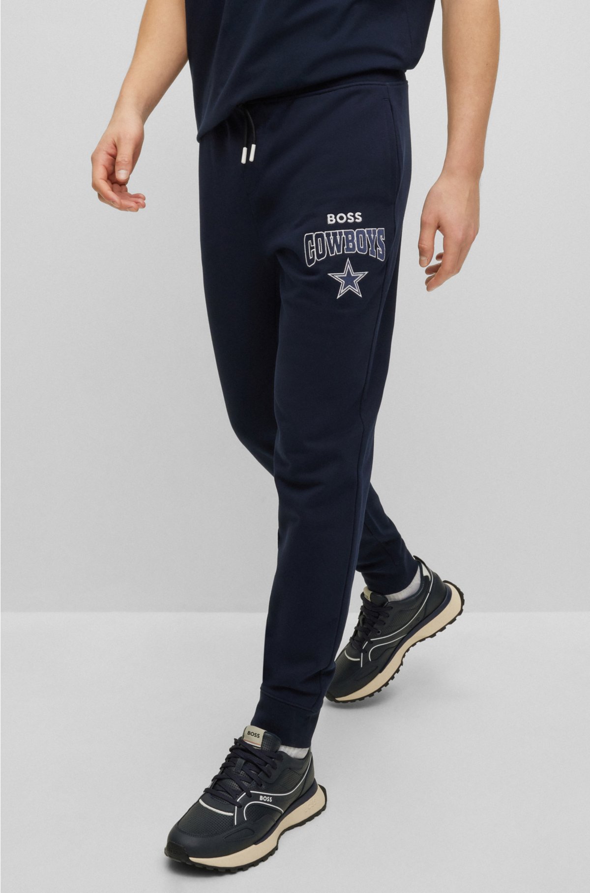BOSS x NFL cotton-terry tracksuit bottoms with collaborative branding, Cowboys