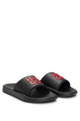 サンダル HUGO Men Sandals Black 50498352 001 HUGO 90mm Leather Sandals | Black | FARFETCH