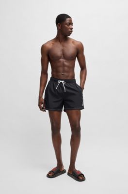 Slides with logo-branded straps, Black