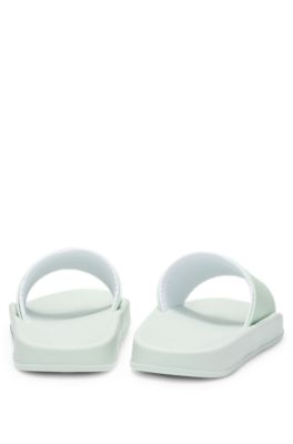 Slides with logo-branded straps, Light Green