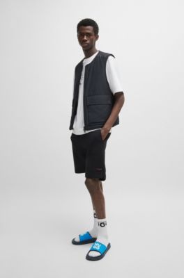 Mules &agrave; bride logot&eacute;e, Bleu