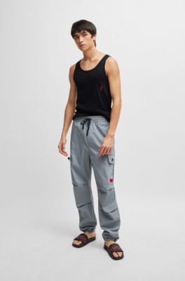 Slides with logo-branded straps, Red