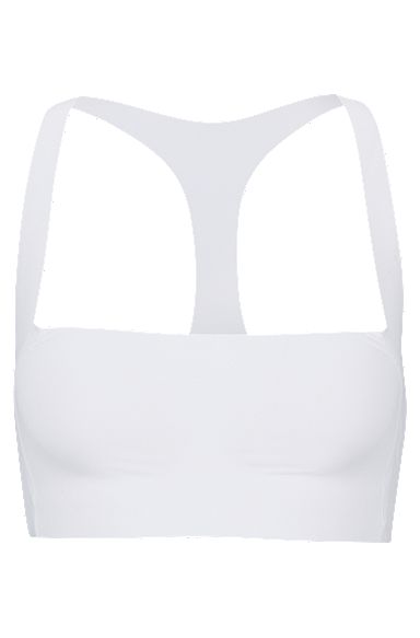Brassière à dos nageur et logo contrastant, Blanc