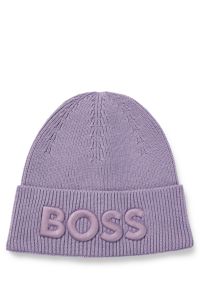 BOSS - wool Logo-embroidered beanie and in cotton hat