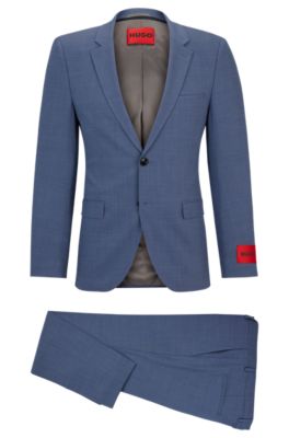 Buy BOSS Performance-Stretch Checked Slim-Fit Suit