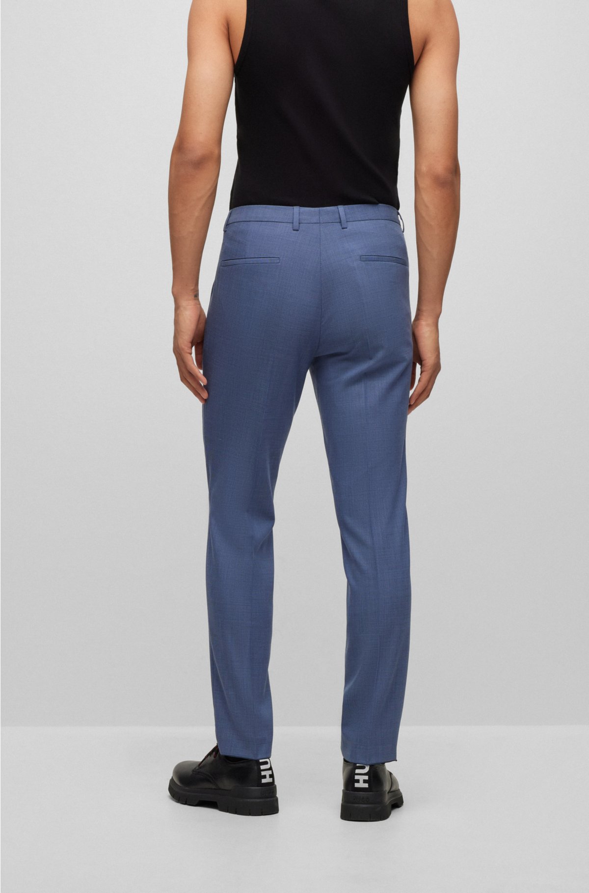 Stretch fabric super slim-fit suit pants - Men
