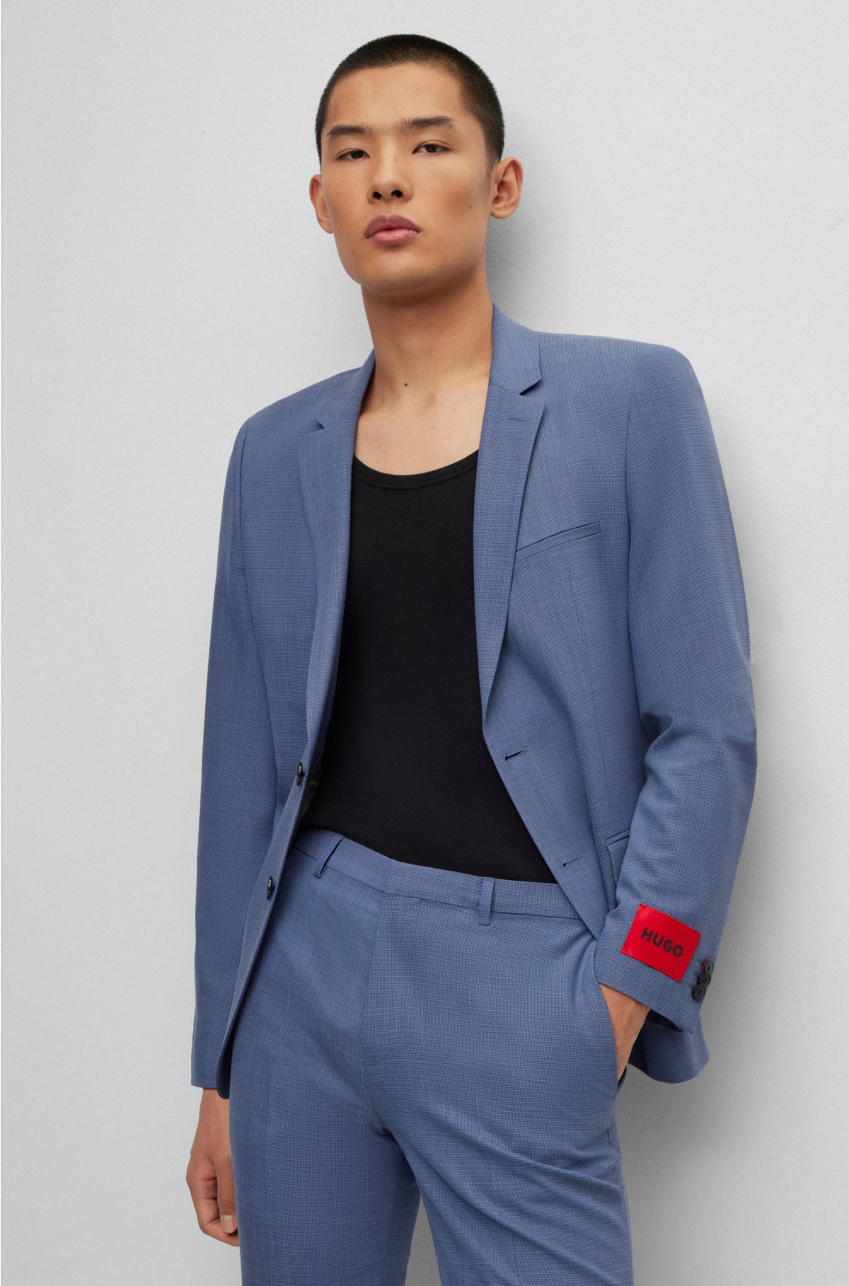 Extra-slim-fit suit in performance-stretch fabric