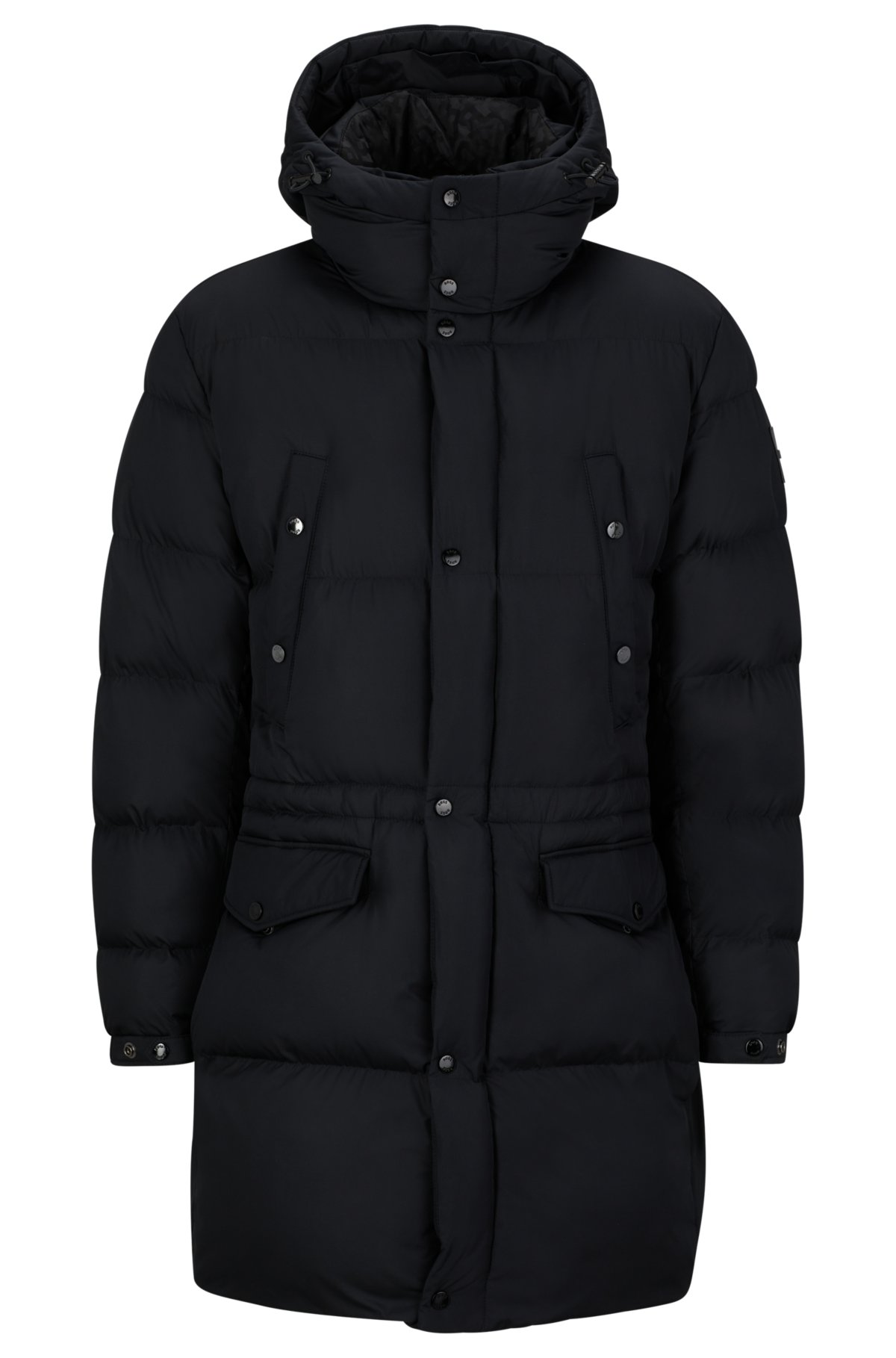 Water-repellent padded jacket with hood