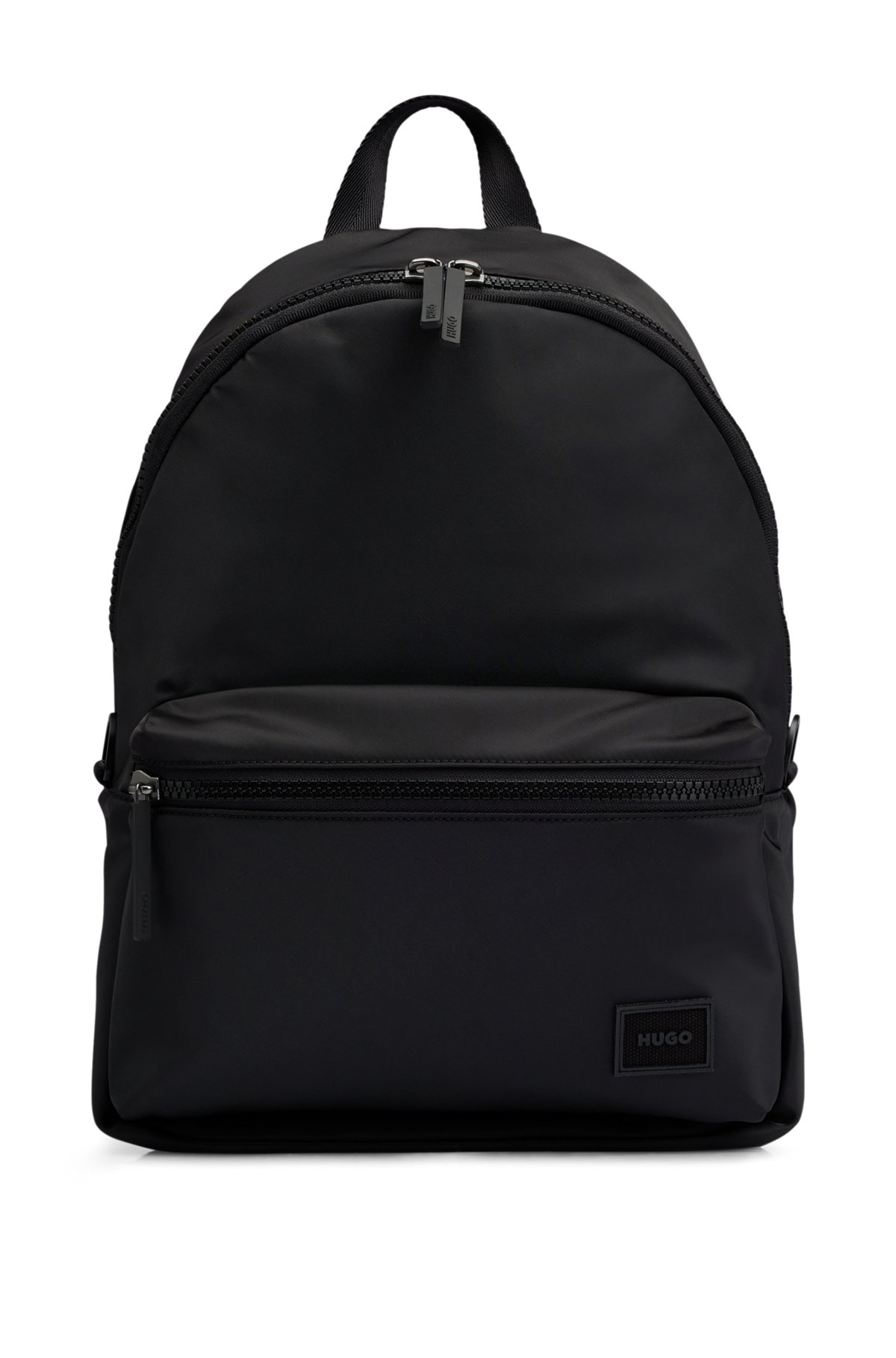 Backpack with rubber logo patch, Black