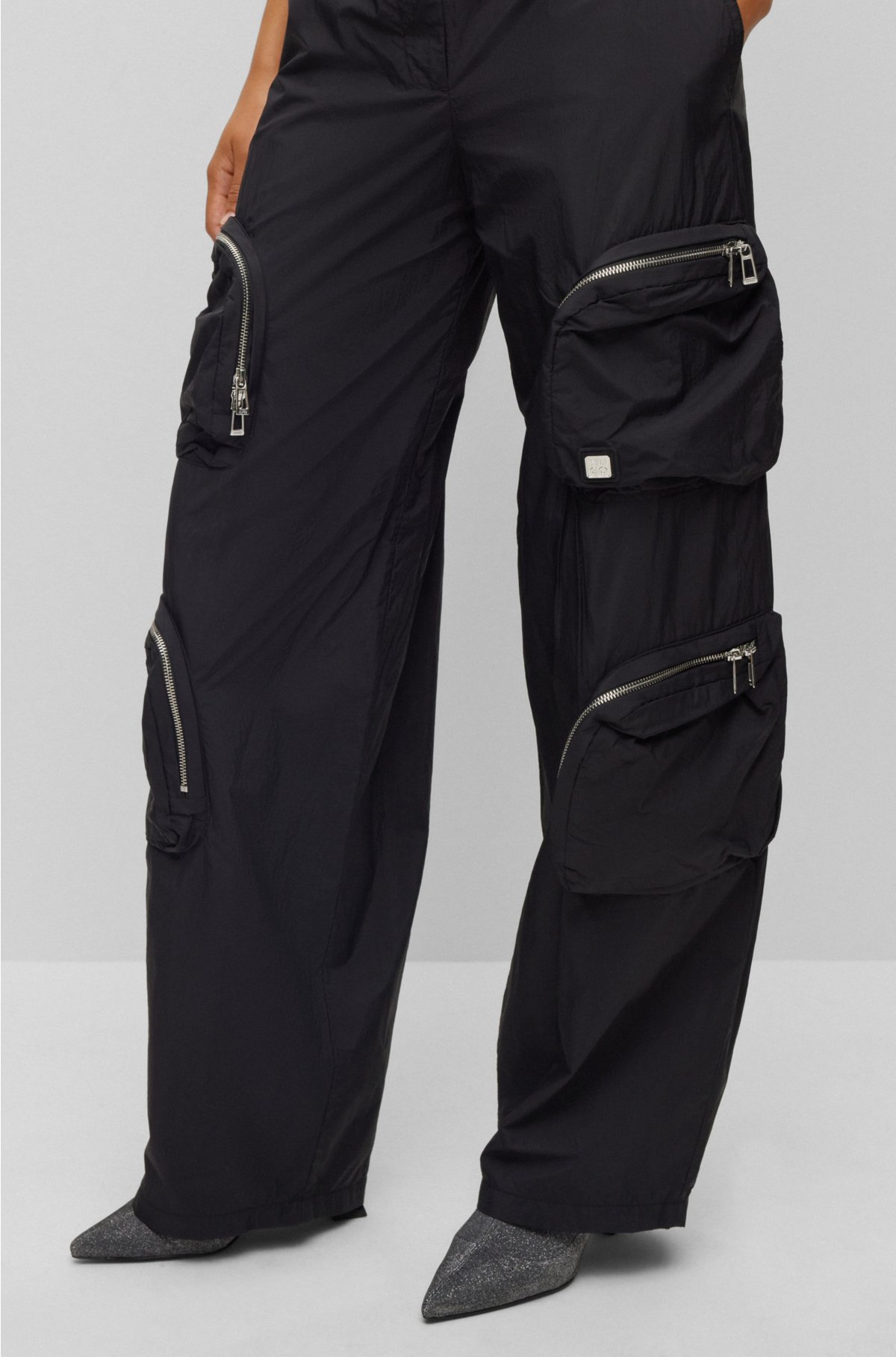 Pantalon chino large contient du polyester recyclé Noir