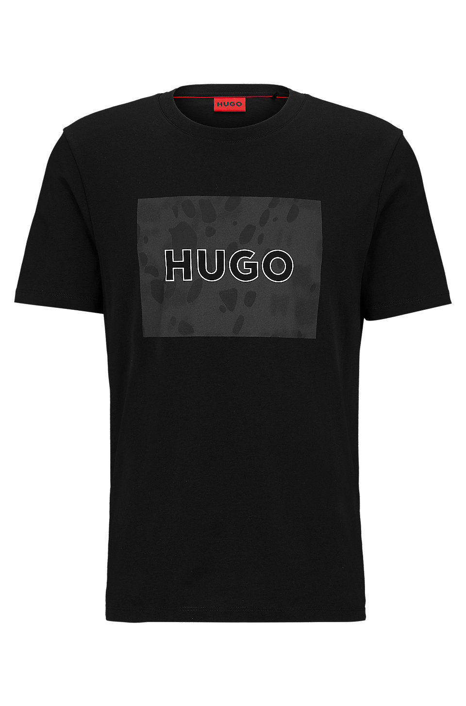 HUGO - Cotton-jersey T-shirt with Dalmatian-print logo artwork