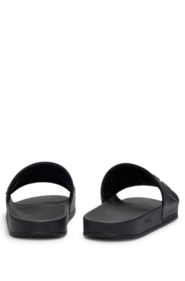 Chanclas con logo en relieve fabricadas en Italia, Negro
