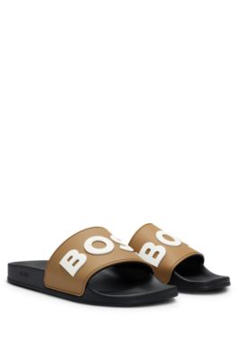 BOSS logo-embossed moulded-footbed slides - Yellow