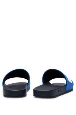 Chanclas con logo en relieve fabricadas en Italia, Azul