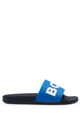Chanclas con logo en relieve fabricadas en Italia, Azul