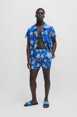 Chanclas con logo en relieve fabricadas en Italia, Azul