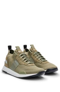 Sock trainers with suede trims, Dark Green