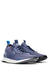 Sock trainers with suede trims, Dark Blue