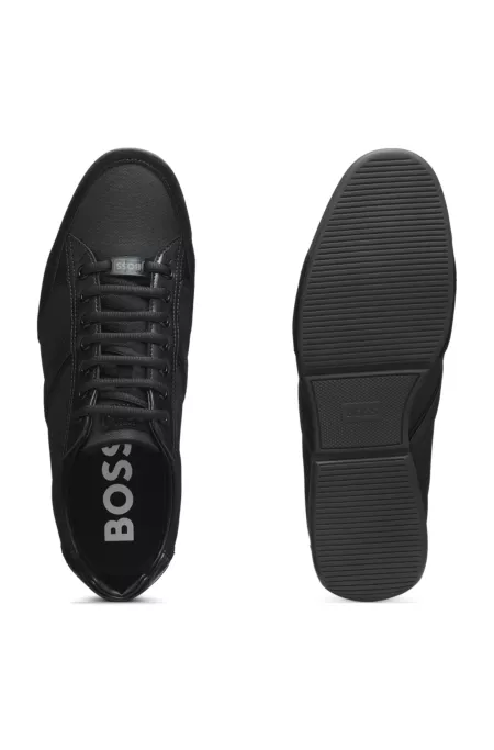 Mixed-material trainers with suede and faux leather