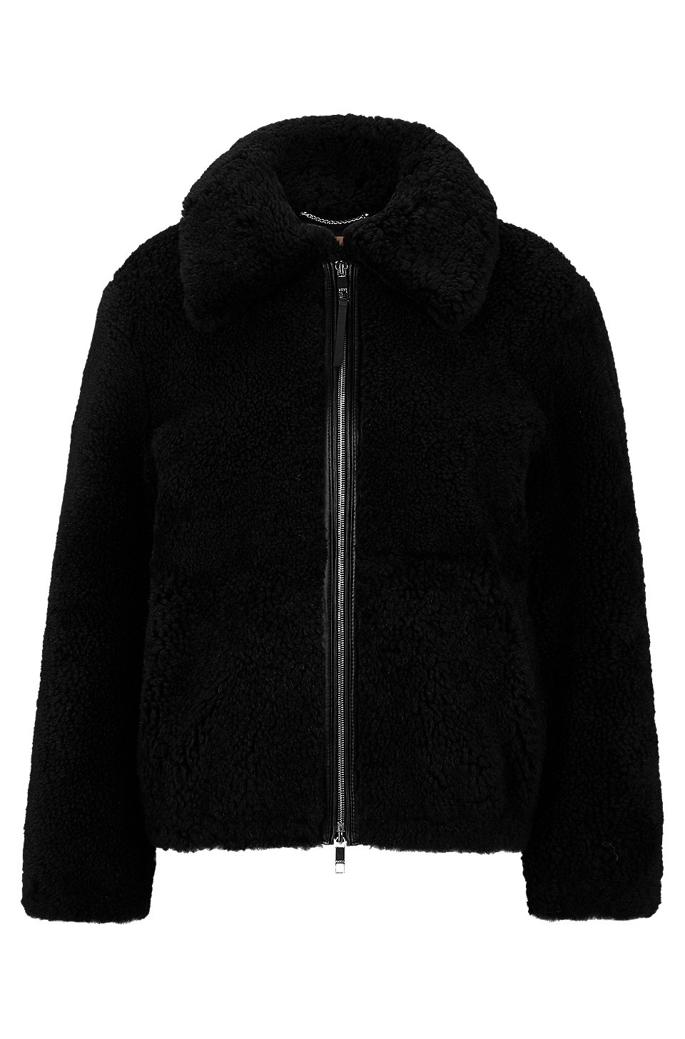 BOSS - Regular-fit zip-up jacket in curly shearling