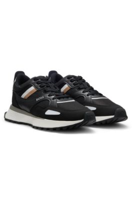 Running-style sneakers with EVA rubber outsole, Black