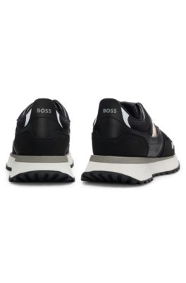 Running-style sneakers with EVA rubber outsole, Black