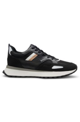 Running-style sneakers with EVA rubber outsole, Black
