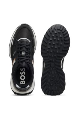 Running-style sneakers with EVA rubber outsole, Black