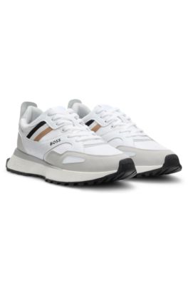 Running-style sneakers with EVA rubber outsole, White