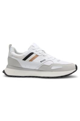 Running-style sneakers with EVA rubber outsole, White