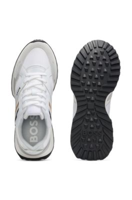 Running-style sneakers with EVA rubber outsole, White