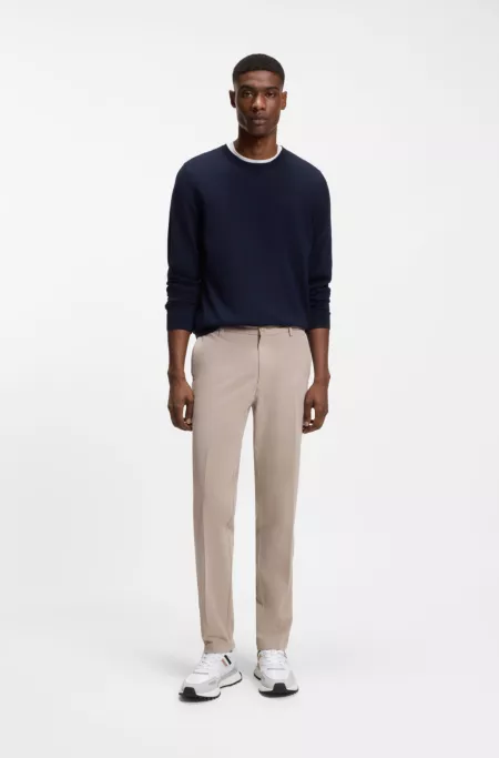 Mixed-material trainers with leather and mesh