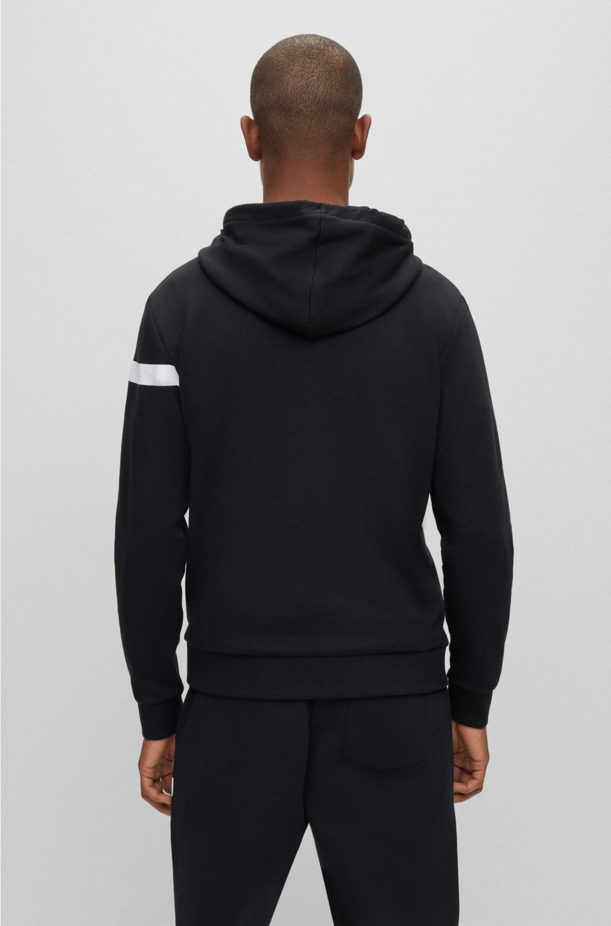 BOSS - Zip-up hoodie with logo stripe