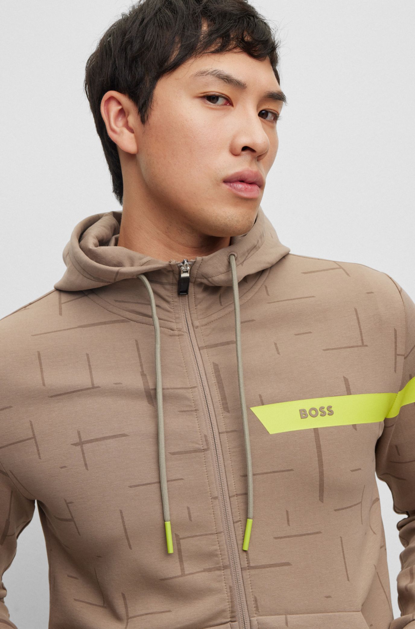 Hugo boss hoodie discount green