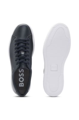 Nappa-leather trainers with low profile, Dark Blue