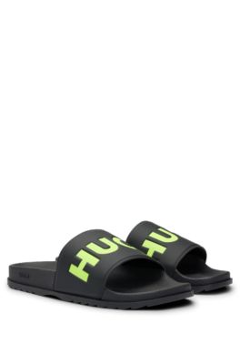 HUGO Slides with logo strap Black