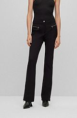 Slim-fit trousers in super-stretch material, Black