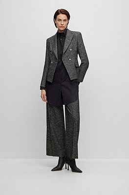 Steel Blue Tweed trousers, gosh how I love turn-ups and high waists! This  is so me! :)