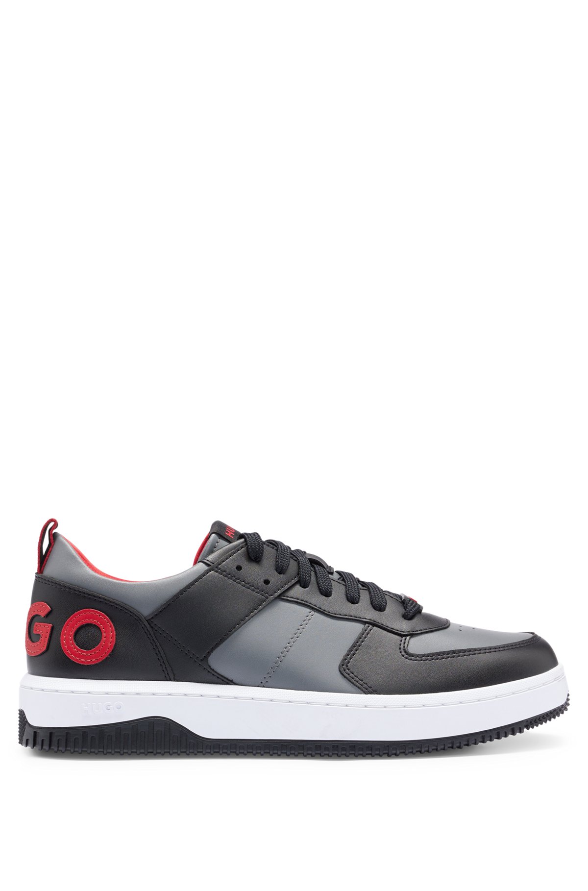 Basketball-style trainers with raised logo, Light Grey
