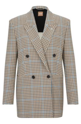 Houndstooth double hotsell breasted blazer