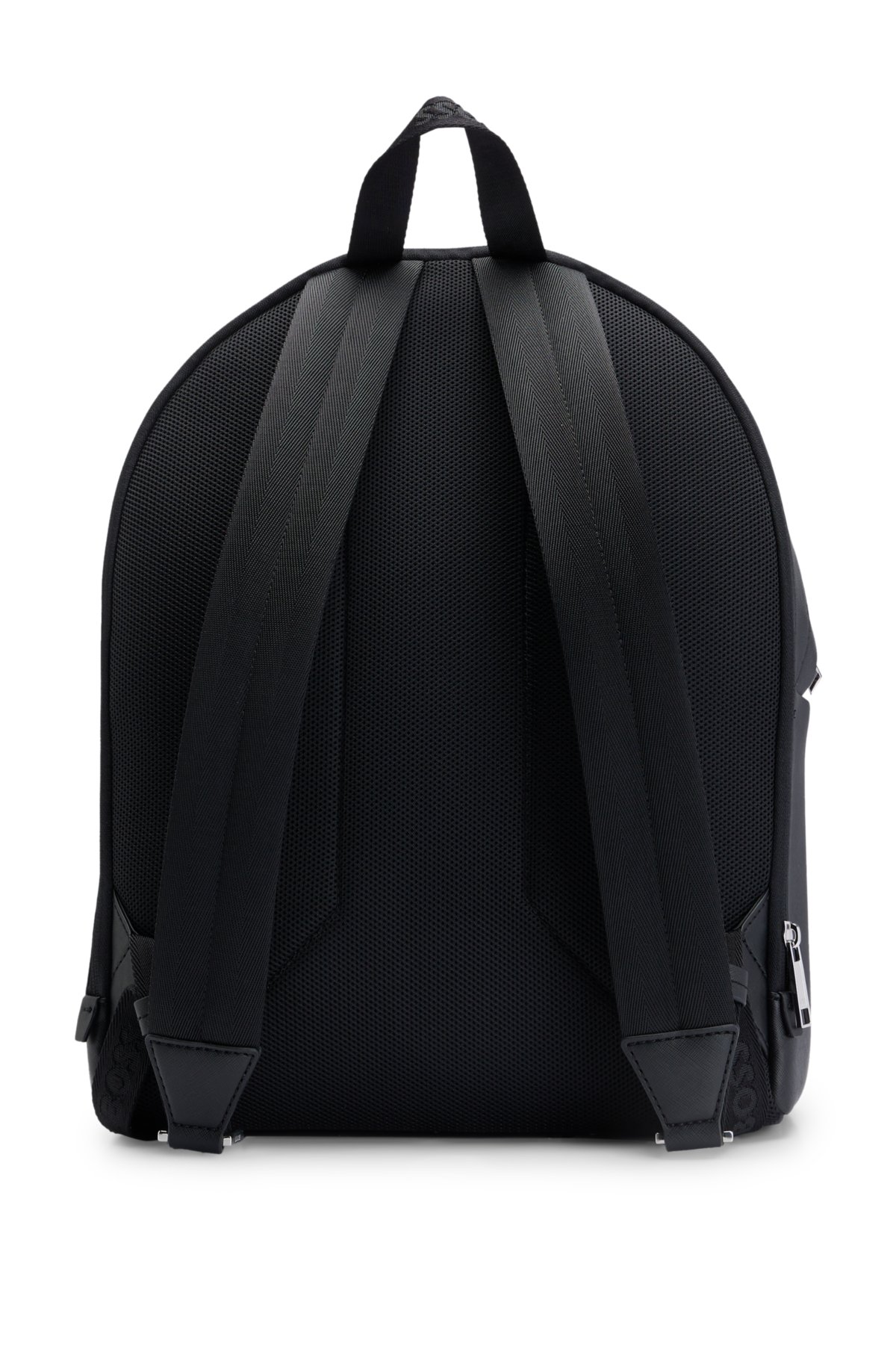 All over embossed logo recycled polyester backpack